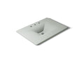 KOHLER K-3049-8-FF Iron/Impressions 31" Enameled Cast Iron Vanity Top With Integrated Rectangular Sink - Sea Salt