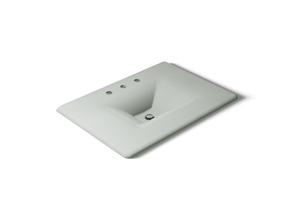 KOHLER K-3049-8-FF Iron/Impressions 31" Enameled cast iron vanity top with integrated rectangular sink - Sea Salt