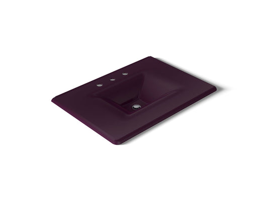 KOHLER K-3049-8-PLM Iron/Impressions 31" Enameled cast iron vanity top with integrated rectangular sink - Black Plum