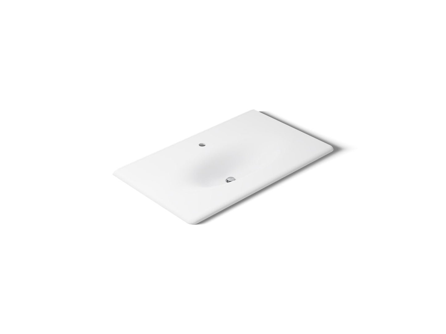 KOHLER K-3051-1-0 Iron/Impressions 37" Enameled cast iron vanity top with integrated oval sink - White