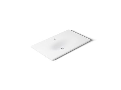 KOHLER K-3051-1-0 Iron/Impressions 37" Enameled cast iron vanity top with integrated oval sink - White
