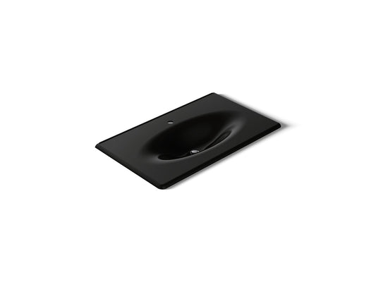 KOHLER K-3051-1-7 Iron/Impressions 37" Enameled cast iron vanity top with integrated oval sink - Black Black
