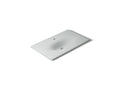 KOHLER K-3051-1-95 Iron/Impressions 37" Enameled Cast Iron Vanity Top With Integrated Oval Sink - Ice Grey