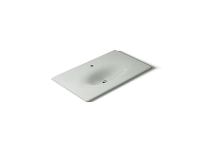 KOHLER K-3051-1-FF Iron/Impressions 37" Enameled cast iron vanity top with integrated oval sink - Sea Salt