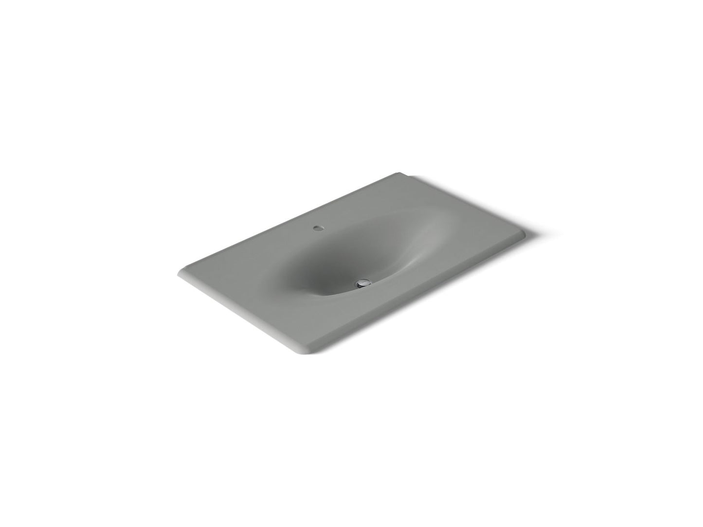 KOHLER K-3051-1-FT Iron/Impressions 37" Enameled cast iron vanity top with integrated oval sink - Basalt