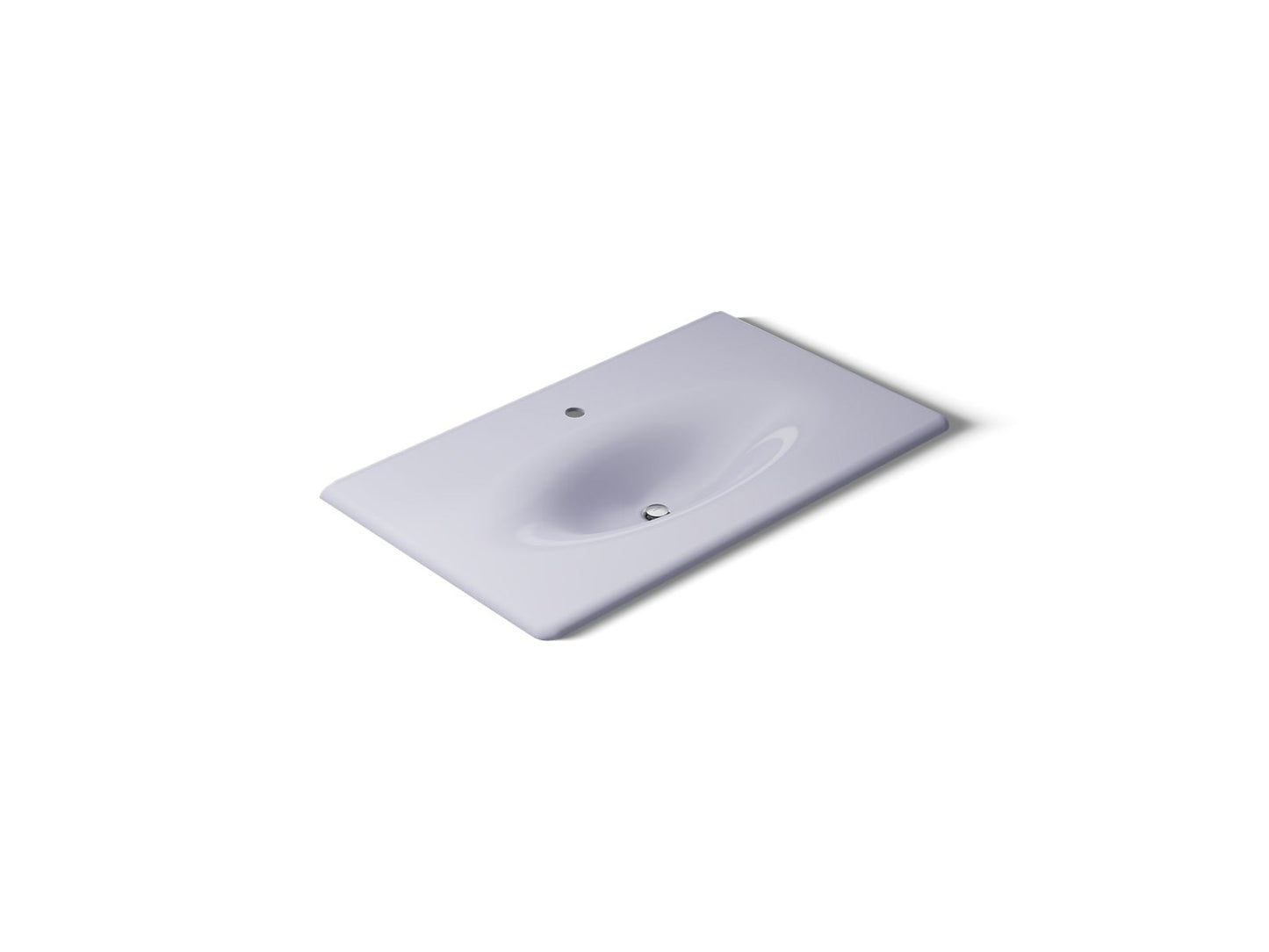 KOHLER K-3051-1-GRL Iron/Impressions 37" Enameled cast iron vanity top with integrated oval sink - Lavender Grey