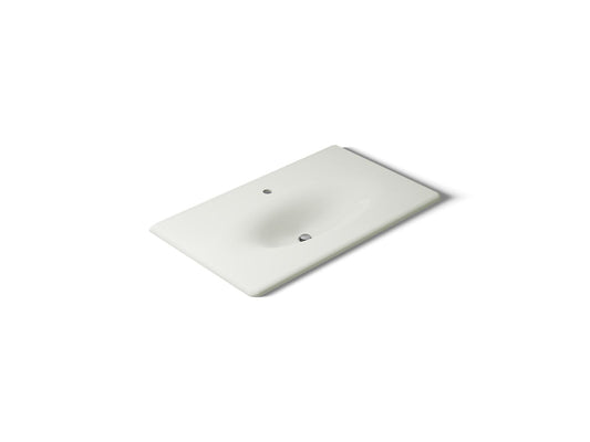 KOHLER K-3051-1-NY Iron/Impressions 37" Enameled cast iron vanity top with integrated oval sink - Dune
