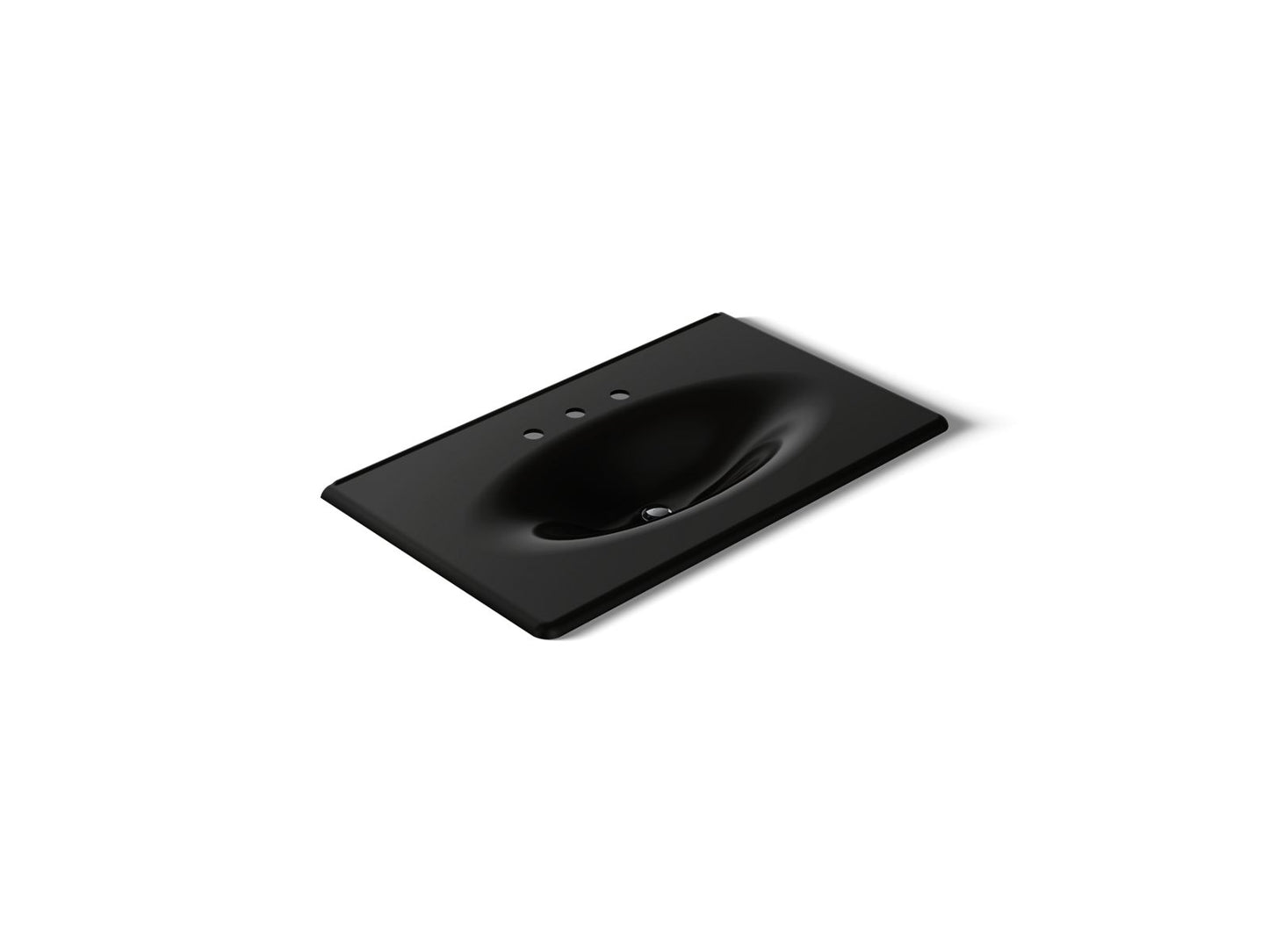 KOHLER K-3051-8-7 Iron/Impressions 37" Enameled cast iron vanity top with integrated oval sink - Black Black