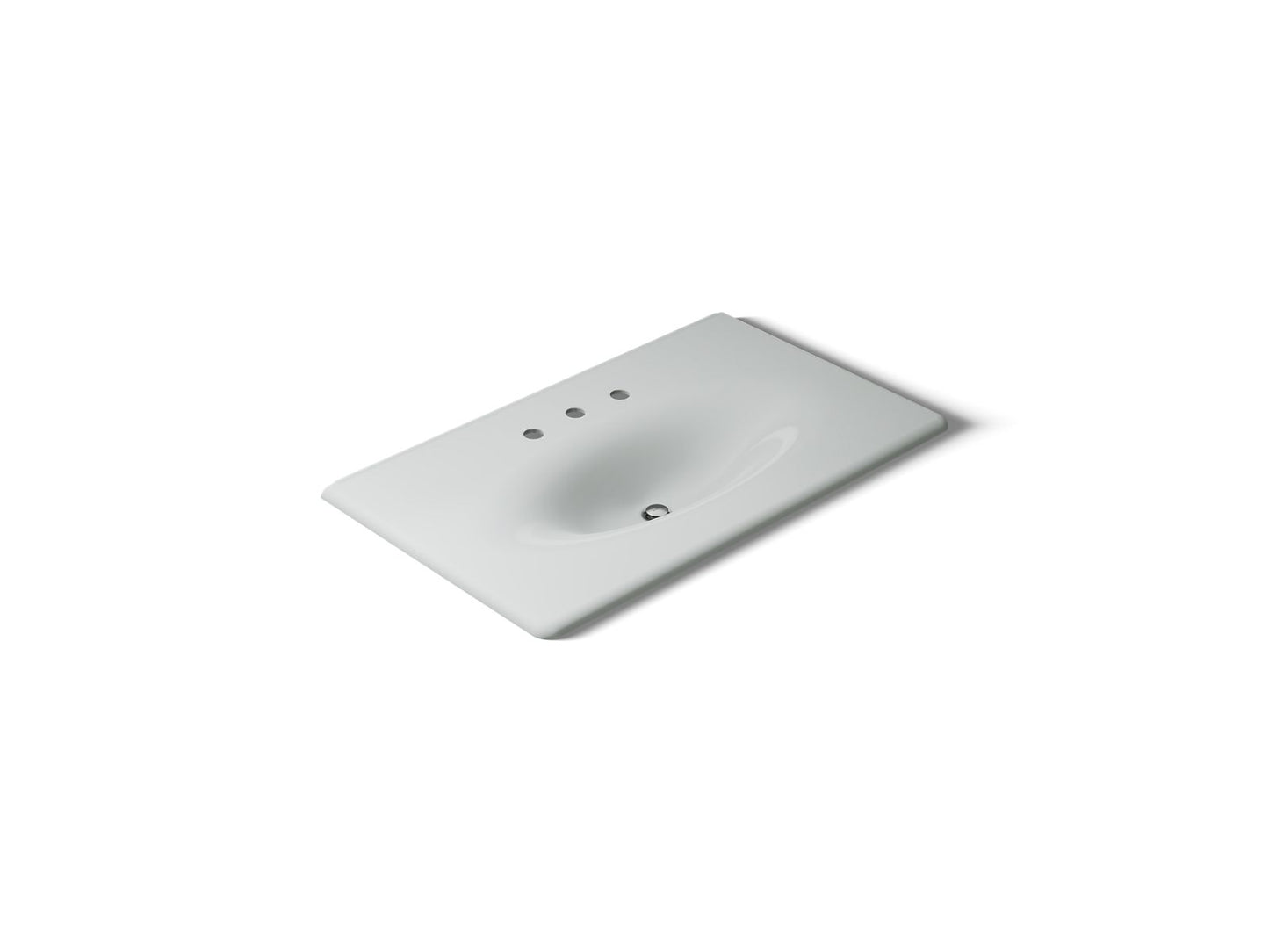 KOHLER K-3051-8-95 Iron/Impressions 37" Enameled cast iron vanity top with integrated oval sink - Ice Grey