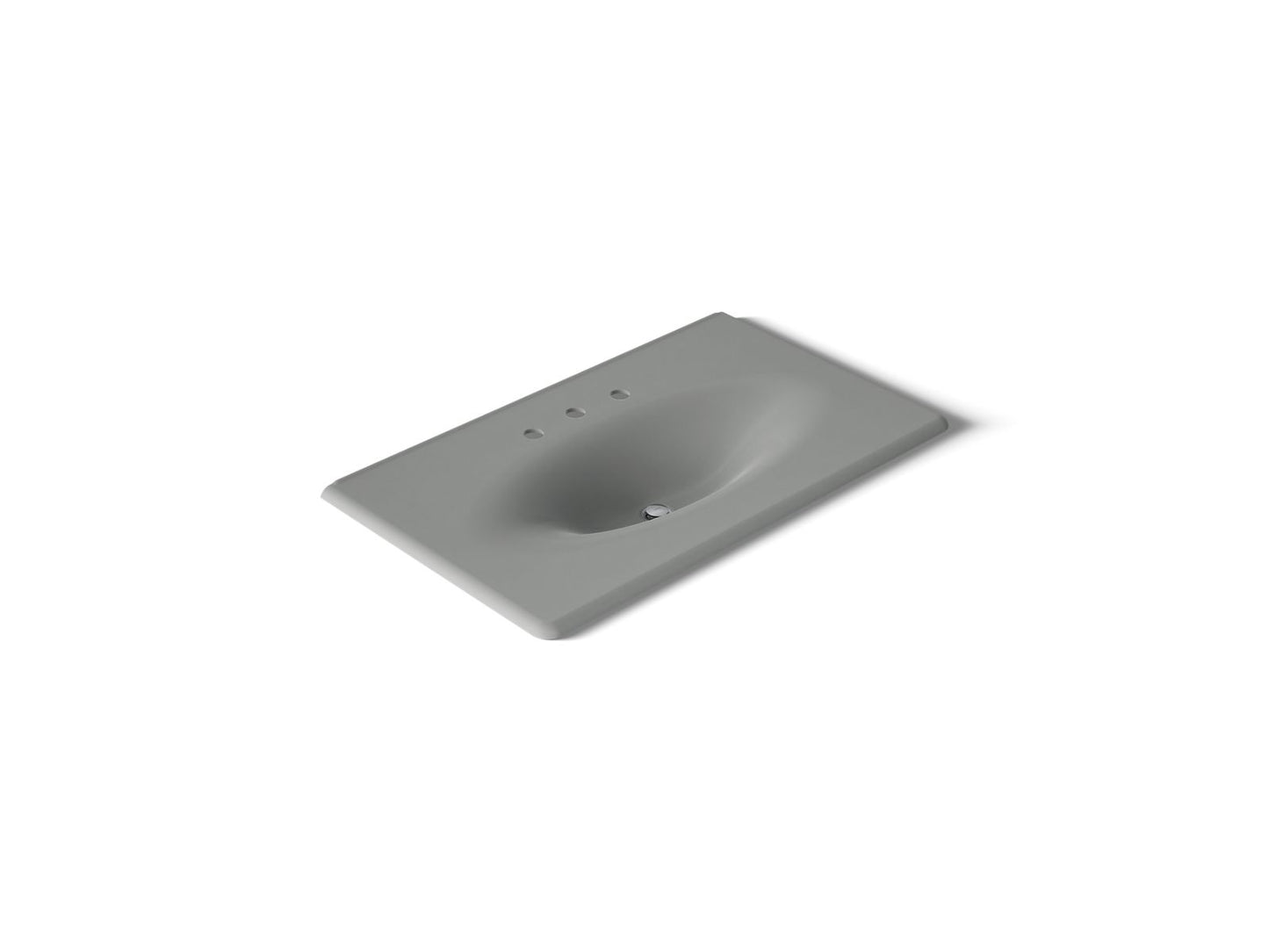 KOHLER K-3051-8-FT Iron/Impressions 37" Enameled cast iron vanity top with integrated oval sink - Basalt