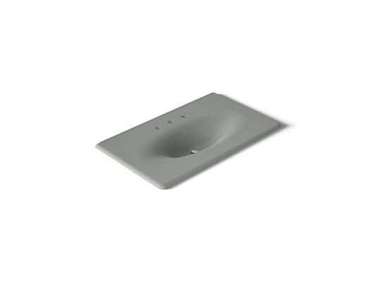 KOHLER K-3051-8-FT Iron/Impressions 37" Enameled cast iron vanity top with integrated oval sink - Basalt