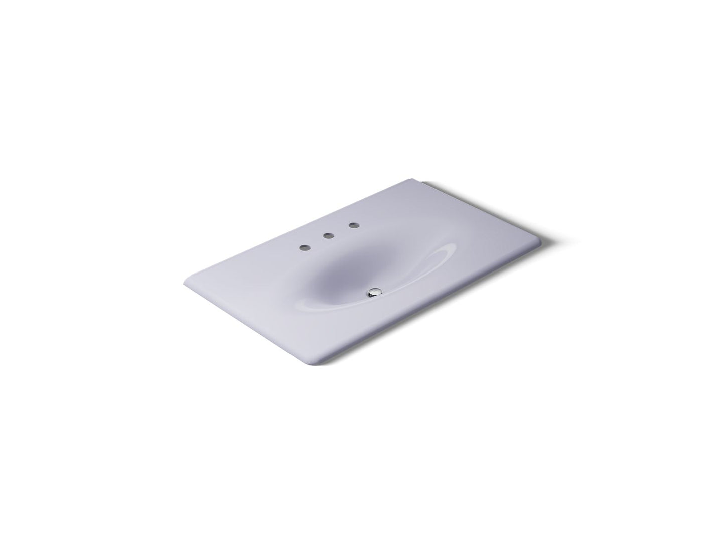 KOHLER K-3051-8-GRL Iron/Impressions 37" Enameled cast iron vanity top with integrated oval sink - Lavender Grey