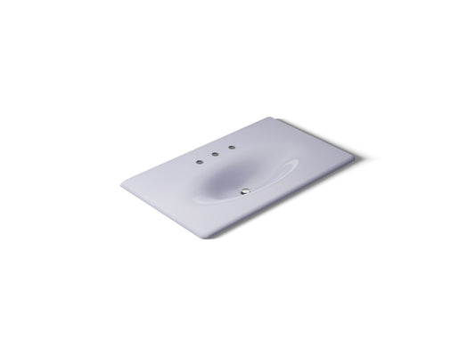 KOHLER K-3051-8-GRL Iron/Impressions 37" Enameled cast iron vanity top with integrated oval sink - Lavender Grey