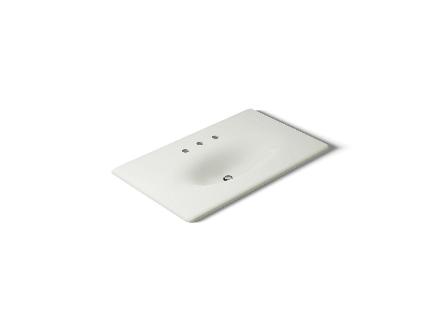KOHLER K-3051-8-NY Iron/Impressions 37" Enameled cast iron vanity top with integrated oval sink - Dune