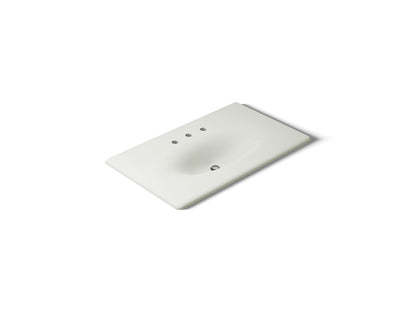 KOHLER K-3051-8-NY Iron/Impressions 37" Enameled cast iron vanity top with integrated oval sink - Dune