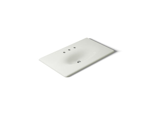 KOHLER K-3051-8-NY Iron/Impressions 37" Enameled cast iron vanity top with integrated oval sink - Dune