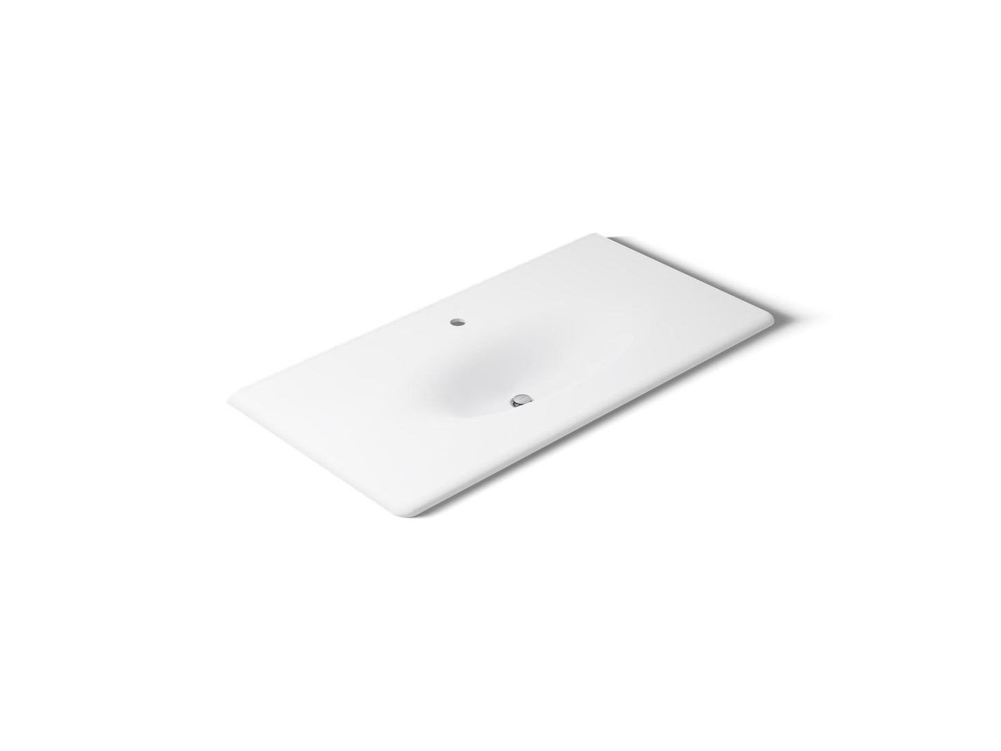 KOHLER K-3052-1-0 Iron/Impressions 43" Enameled cast iron vanity top with integrated oval sink - White