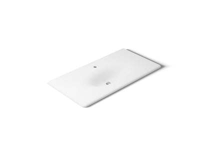 KOHLER K-3052-1-0 Iron/Impressions 43" Enameled cast iron vanity top with integrated oval sink - White