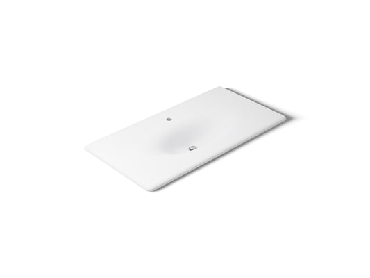 KOHLER K-3052-1-0 Iron/Impressions 43" Enameled cast iron vanity top with integrated oval sink - White