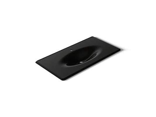 KOHLER K-3052-1-7 Iron/Impressions 43" Enameled cast iron vanity top with integrated oval sink - Black Black