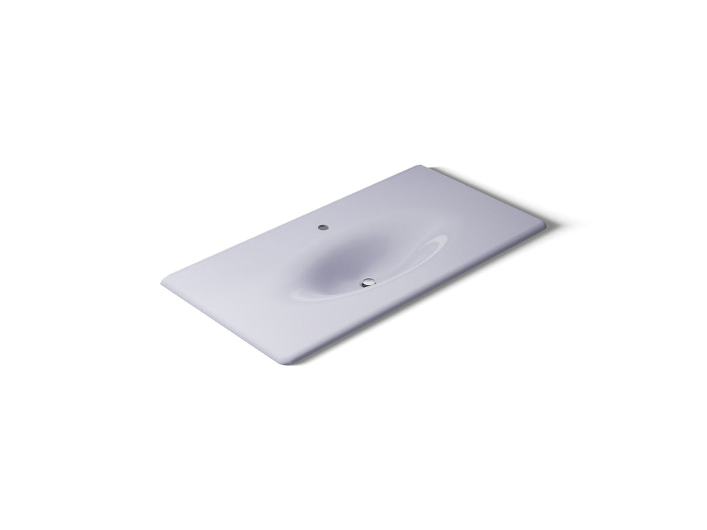 KOHLER K-3052-1-GRL Iron/Impressions 43" Enameled Cast Iron Vanity Top With Integrated Oval Sink - Lavender Grey