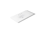 KOHLER K-3052-8-0 Iron/Impressions 43" Enameled Cast Iron Vanity Top With Integrated Oval Sink - White