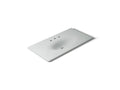 KOHLER K-3052-8-95 Iron/Impressions 43" Enameled Cast Iron Vanity Top With Integrated Oval Sink - Ice Grey