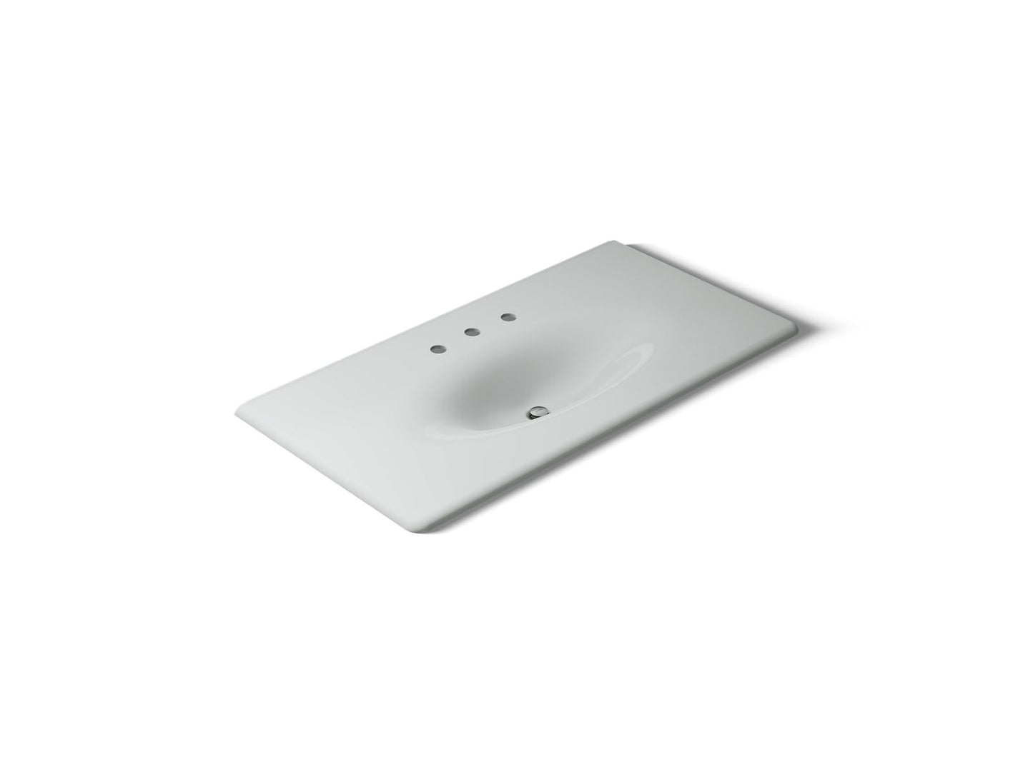 KOHLER K-3052-8-95 Iron/Impressions 43" Enameled cast iron vanity top with integrated oval sink - Ice Grey
