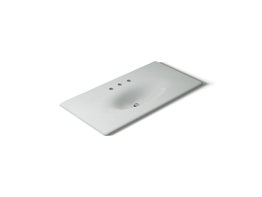 KOHLER K-3052-8-95 Iron/Impressions 43" Enameled cast iron vanity top with integrated oval sink - Ice Grey