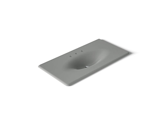 KOHLER K-3052-8-FT Iron/Impressions 43" Enameled cast iron vanity top with integrated oval sink - Basalt