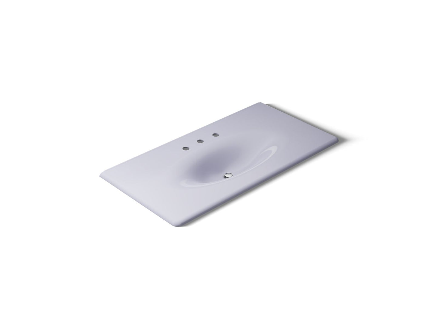 KOHLER K-3052-8-GRL Iron/Impressions 43" Enameled cast iron vanity top with integrated oval sink - Lavender Grey