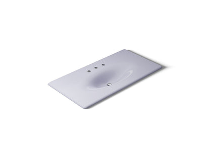 KOHLER K-3052-8-GRL Iron/Impressions 43" Enameled cast iron vanity top with integrated oval sink - Lavender Grey
