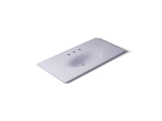 KOHLER K-3052-8-GRL Iron/Impressions 43" Enameled cast iron vanity top with integrated oval sink - Lavender Grey