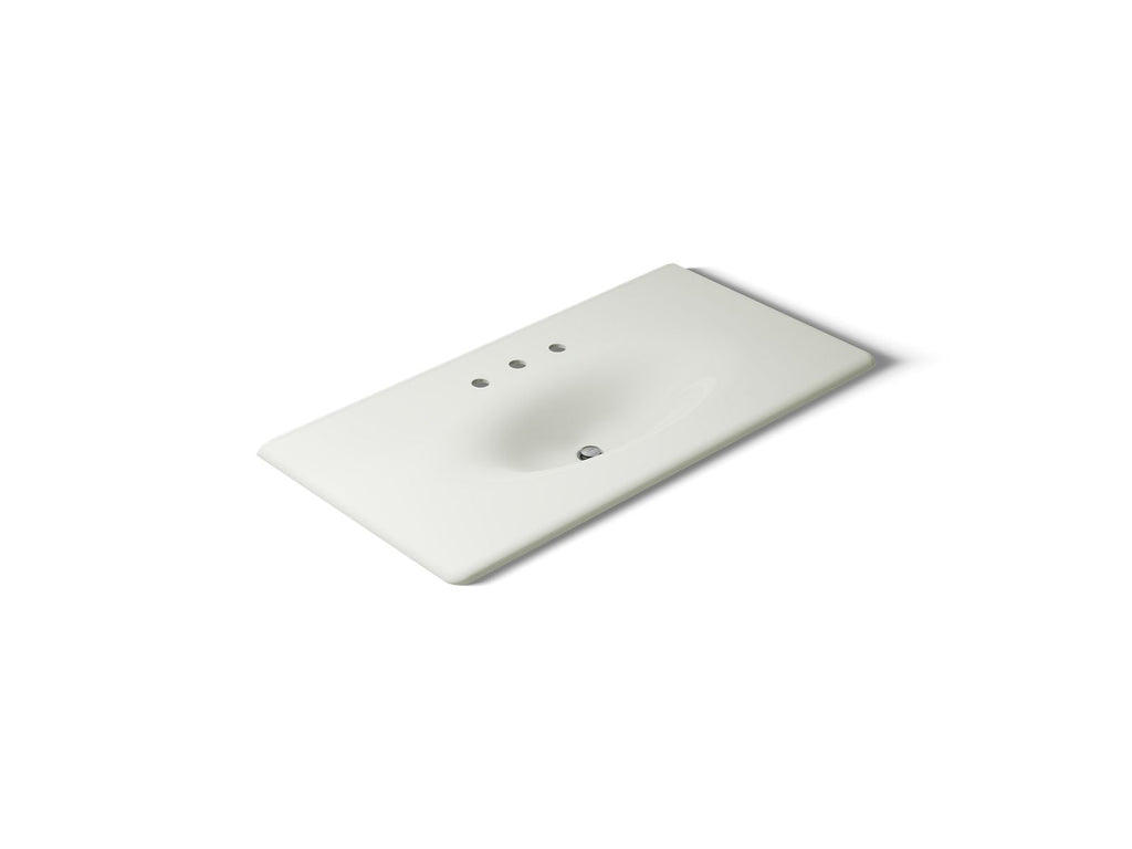 KOHLER K-3052-8-NY Iron/Impressions 43" Enameled Cast Iron Vanity Top With Integrated Oval Sink - Dune