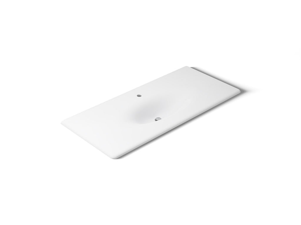 KOHLER K-3053-1-0 Iron/Impressions 49" Enameled Cast Iron Vanity Top With Integrated Oval Sink - White