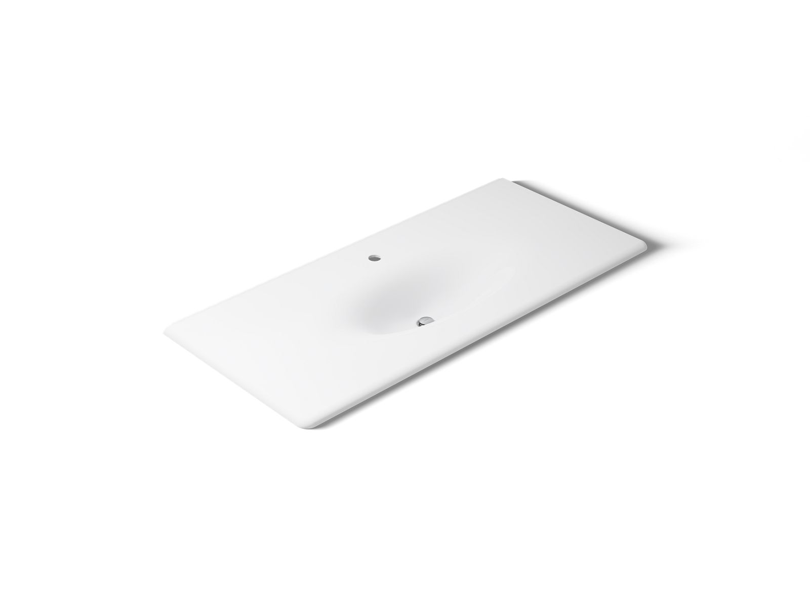 KOHLER K-3053-1-0 Iron/Impressions 49" Enameled Cast Iron Vanity Top With Integrated Oval Sink - White