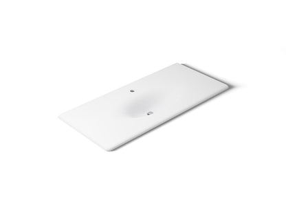 KOHLER K-3053-1-0 Iron/Impressions 49" Enameled cast iron vanity top with integrated oval sink - White