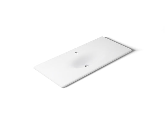 KOHLER K-3053-1-0 Iron/Impressions 49" Enameled cast iron vanity top with integrated oval sink - White