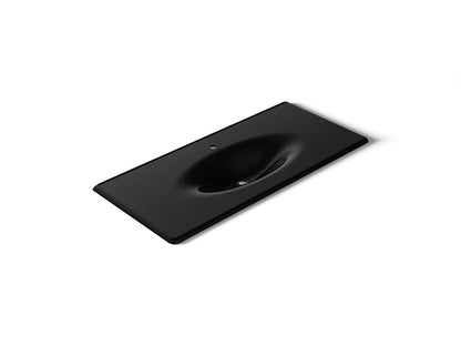 KOHLER K-3053-1-7 Iron/Impressions 49" Enameled cast iron vanity top with integrated oval sink - Black Black