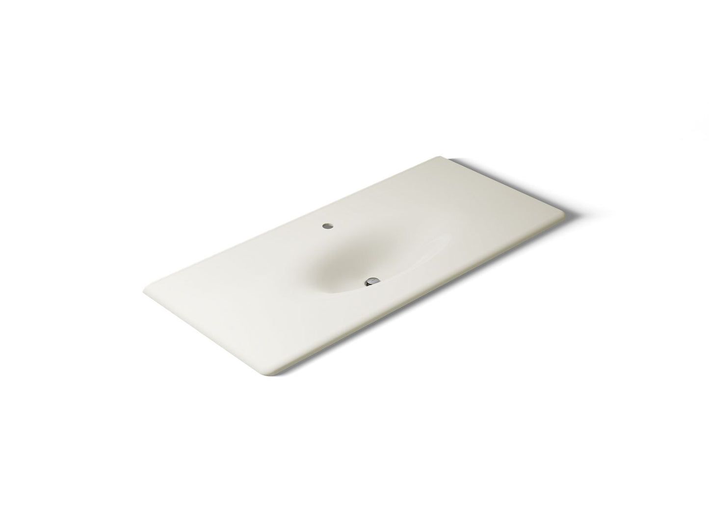 KOHLER K-3053-1-96 Iron/Impressions 49" Enameled cast iron vanity top with integrated oval sink - Biscuit