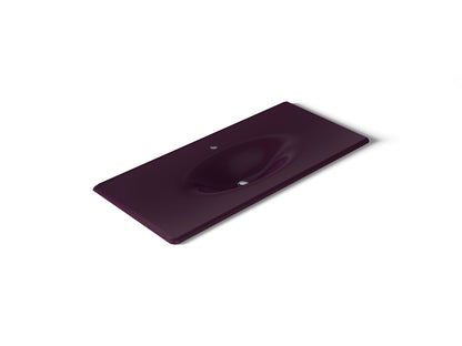 KOHLER K-3053-1-PLM Iron/Impressions 49" Enameled cast iron vanity top with integrated oval sink - Black Plum