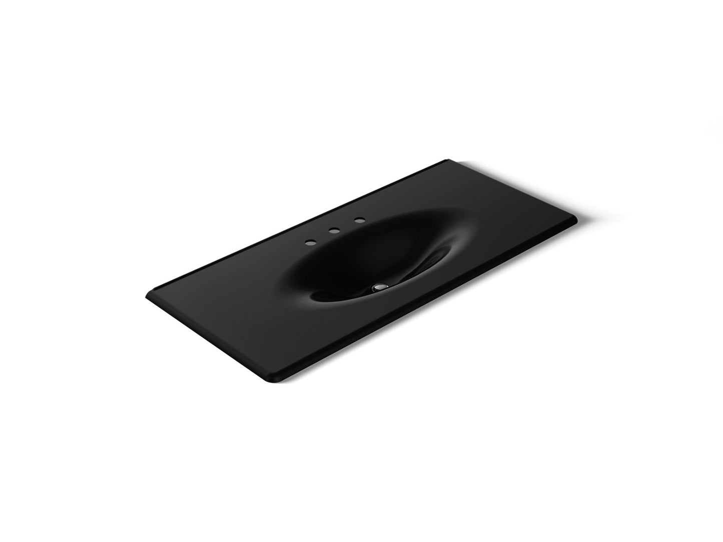 KOHLER K-3053-8-7 Iron/Impressions 49" Enameled cast iron vanity top with integrated oval sink - Black Black