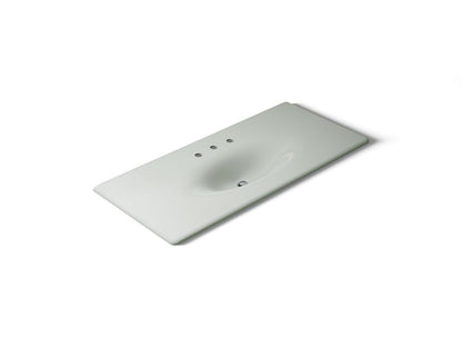 KOHLER K-3053-8-FF Iron/Impressions 49" Enameled cast iron vanity top with integrated oval sink - Sea Salt