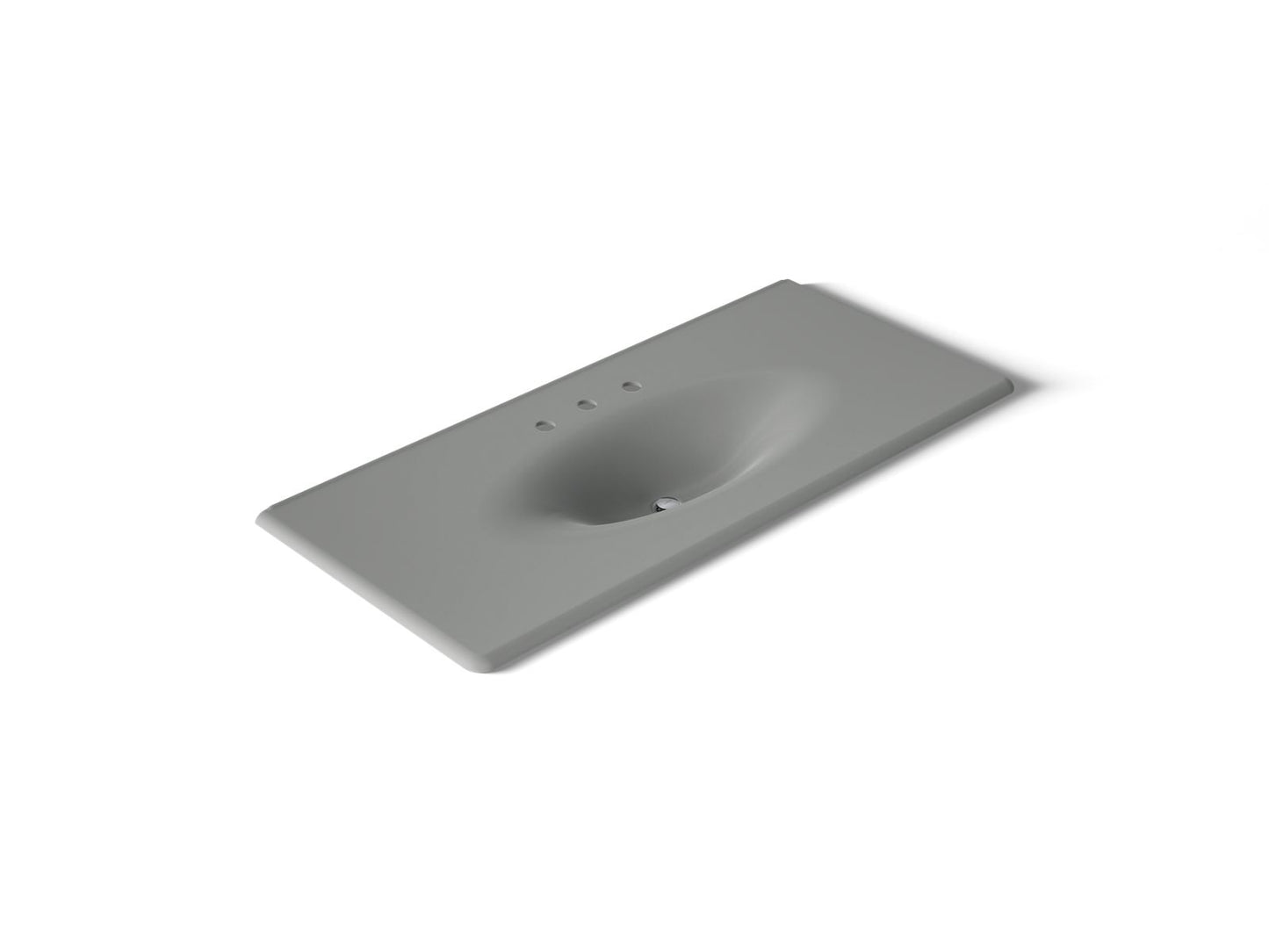 KOHLER K-3053-8-FT Iron/Impressions 49" Enameled cast iron vanity top with integrated oval sink - Basalt