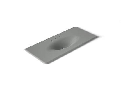 KOHLER K-3053-8-FT Iron/Impressions 49" Enameled cast iron vanity top with integrated oval sink - Basalt