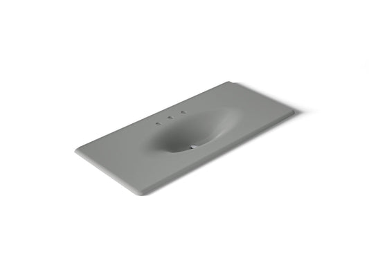 KOHLER K-3053-8-FT Iron/Impressions 49" Enameled cast iron vanity top with integrated oval sink - Basalt