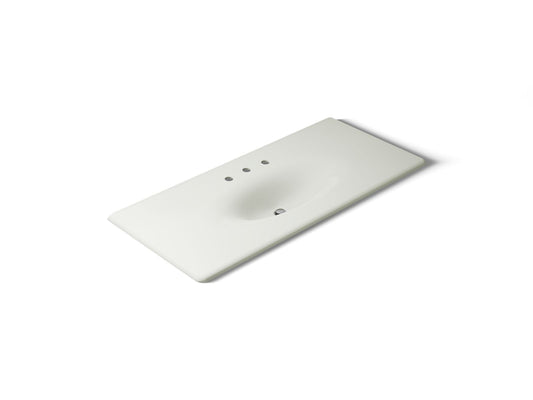 KOHLER K-3053-8-NY Iron/Impressions 49" Enameled cast iron vanity top with integrated oval sink - Dune