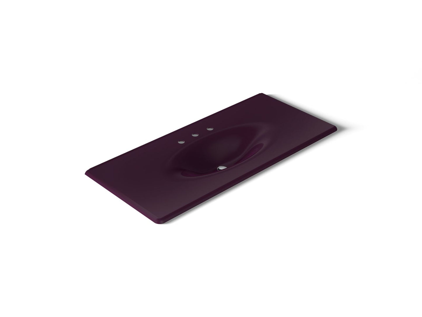 KOHLER K-3053-8-PLM Iron/Impressions 49" Enameled cast iron vanity top with integrated oval sink - Black Plum