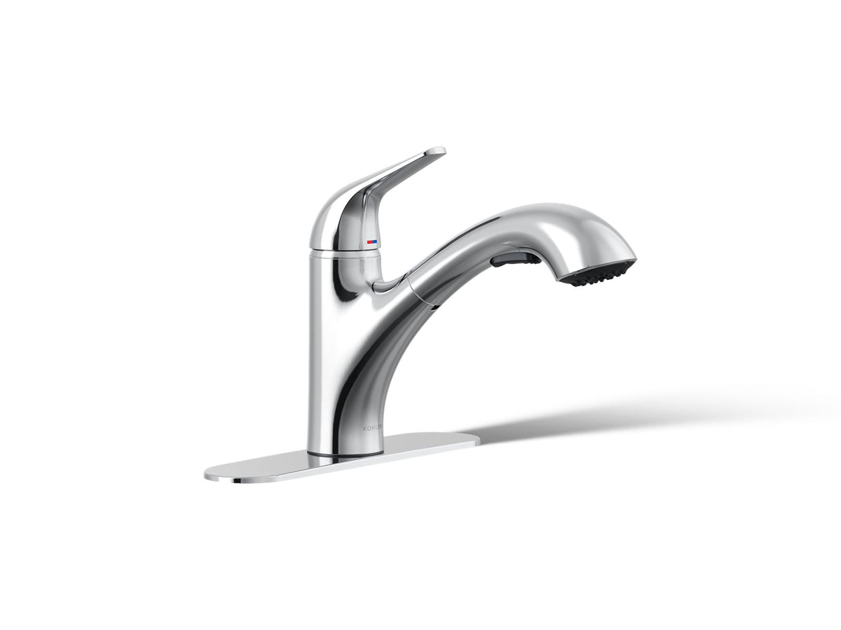 KOHLER K-30612-CP Jolt Pull-Out Kitchen Sink Faucet With Two-Function Sprayhead - Polished Chrome