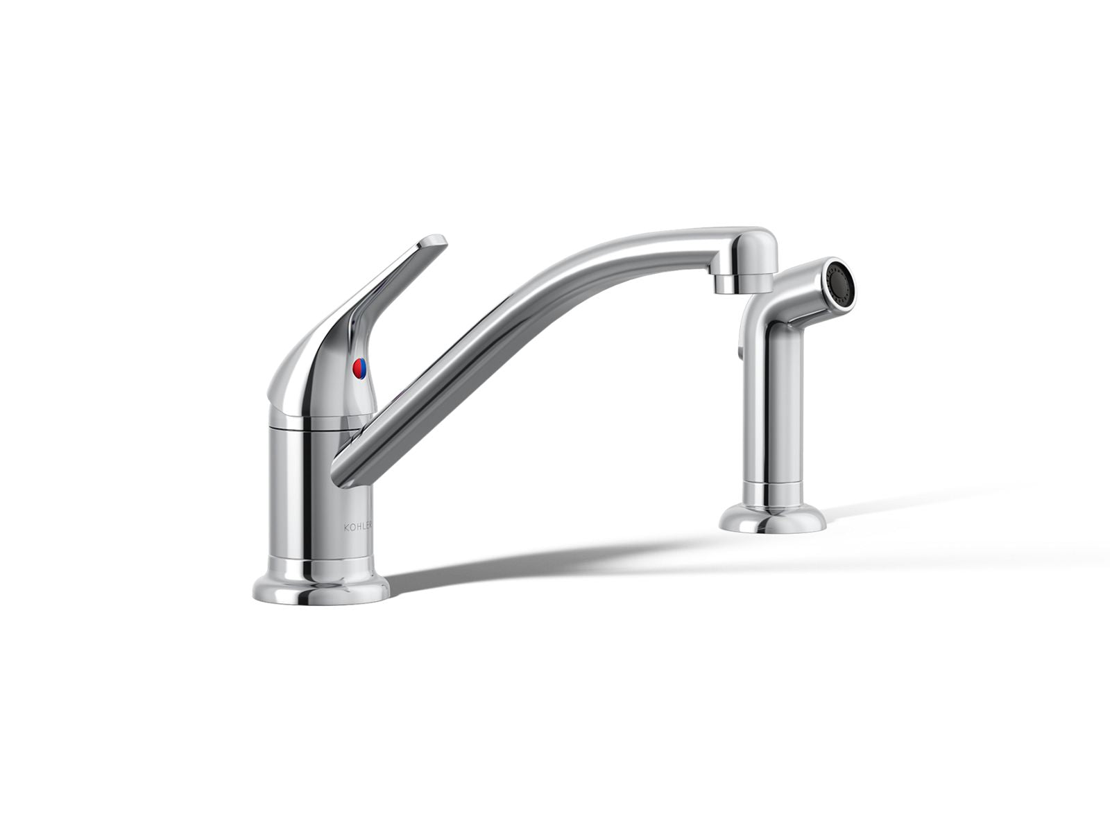 KOHLER K-30614-CP Jolt Single-Handle Kitchen Sink Faucet With Side Sprayer - Polished Chrome